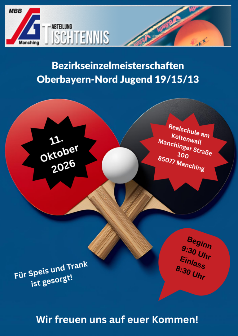 Tischtennis Bezirkseinzelmeisterschaften Jugend